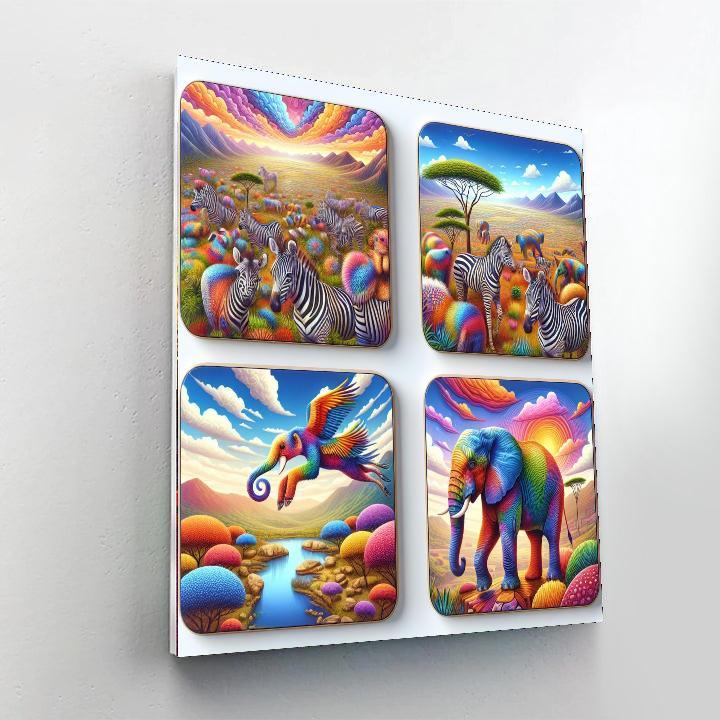 Surreal Safari Coasters Paint By Number