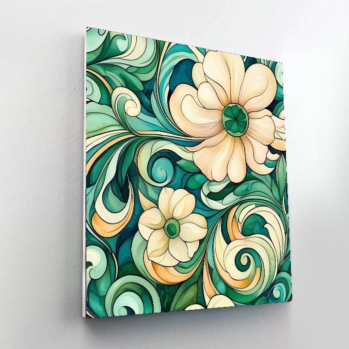 Alphonse Mucha Inspired Harmony Of Floral Elegance  Paint By Numbers Kits