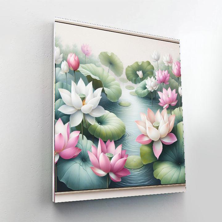 Serene Lotus Garden Paint By Number