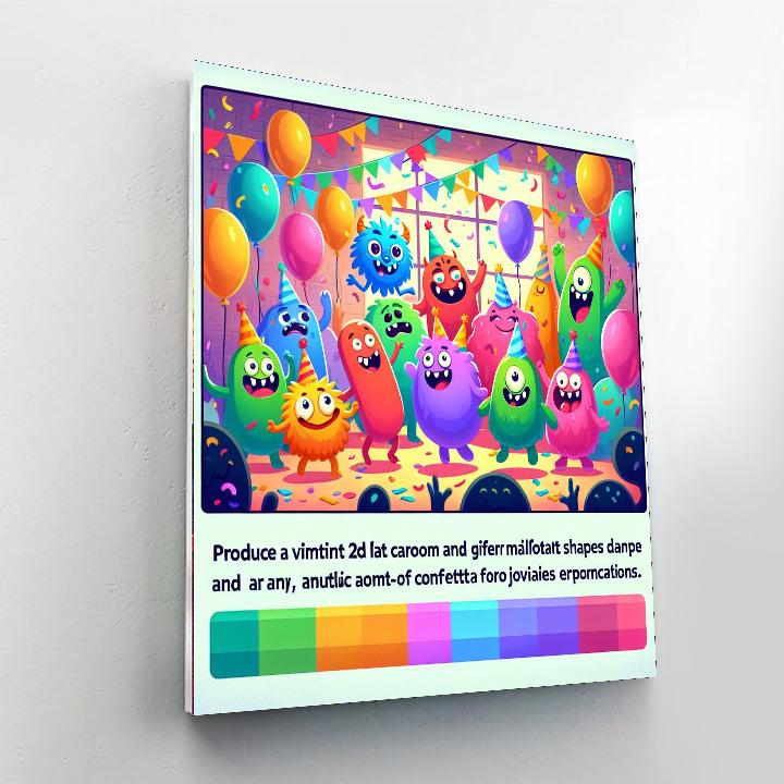 Jolly Monster Party Paint By Numbers