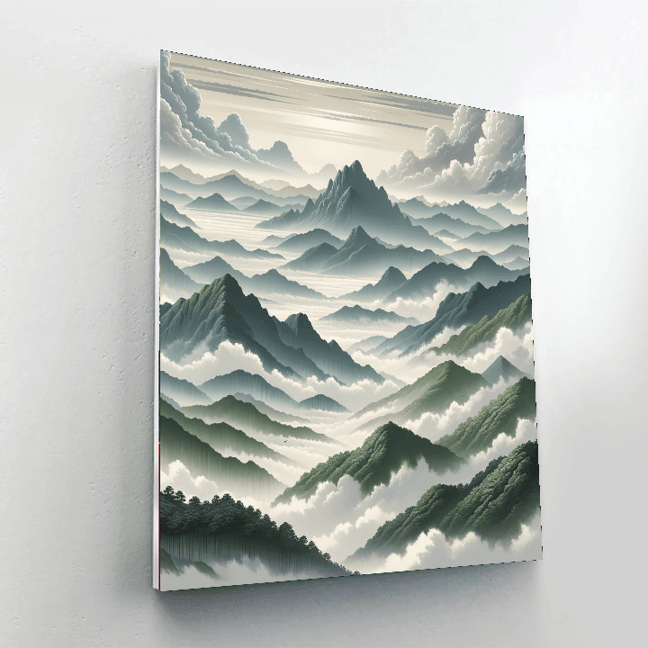 Misty Mountain Escape Painting Number Kit