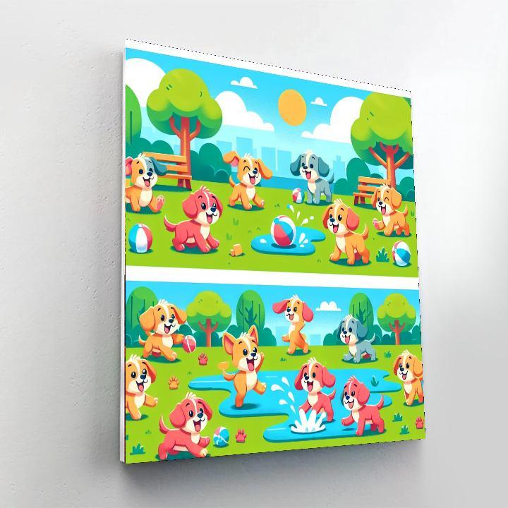 Puppy Paradise Painting By Numbers Kit