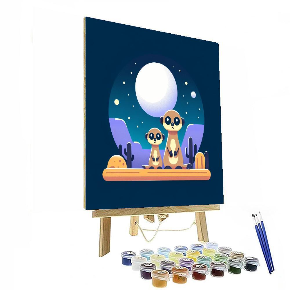 Moonlit Meerkat Mystery Painting Number Kit