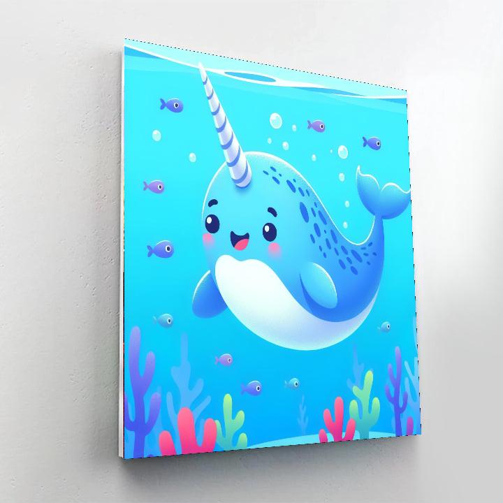 Friendly Narwhal Paint By Numbers Art