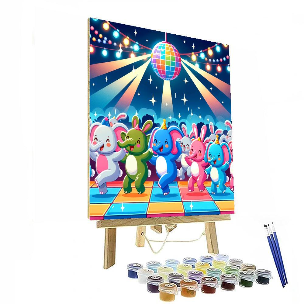 Funky Animal Disco Painting Number Kit
