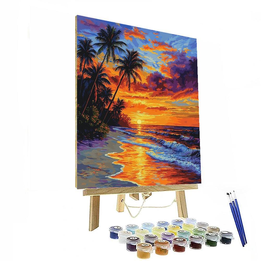 Paul Gauguin Inspired Vibrant Tropical Beach Sunset  Paint By Numbers Kits