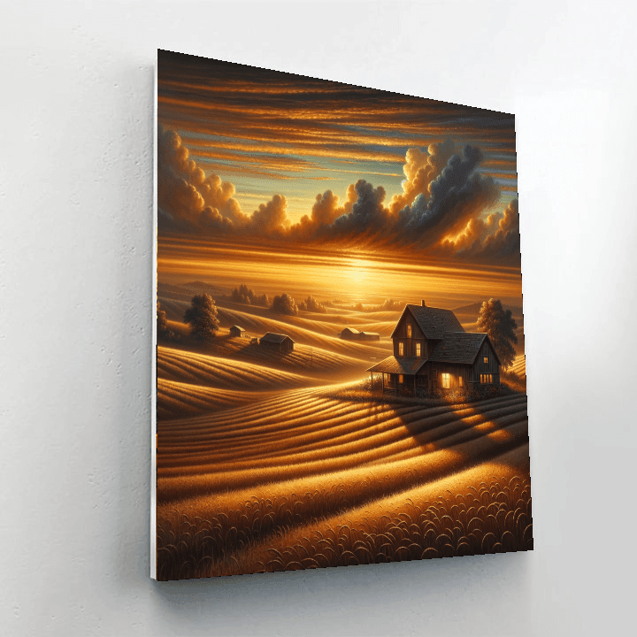 Rustic Farmhouse Evening Paint By Numbers Art