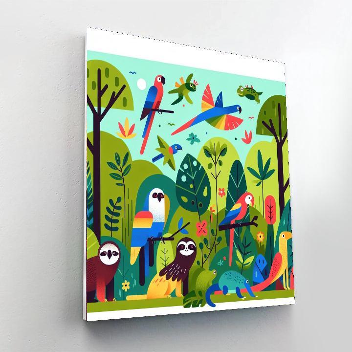 Rainforest Animal Rhapsody Paint By Number