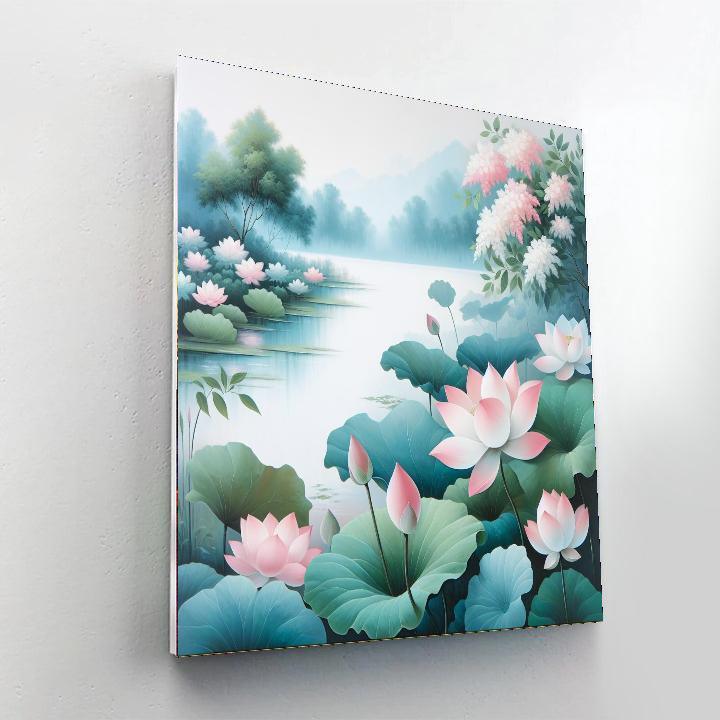 Serene Lotus Retreat Painting By Numbers Kit