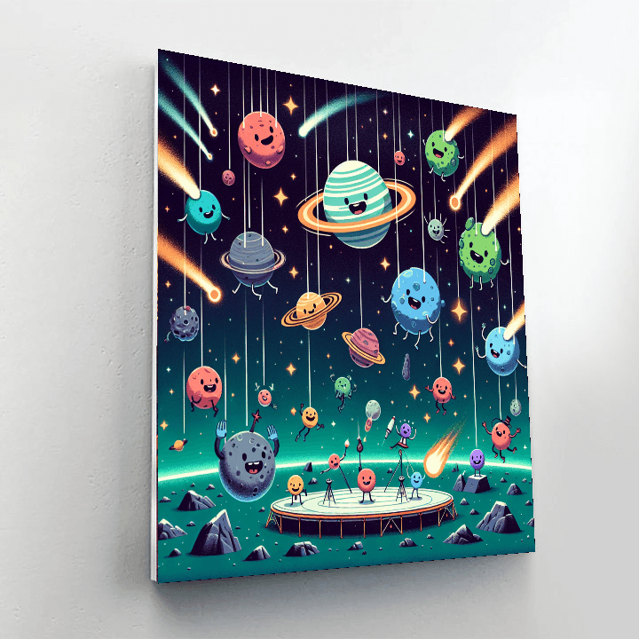 Cosmic Carnival With Planet Performers Paint By Number