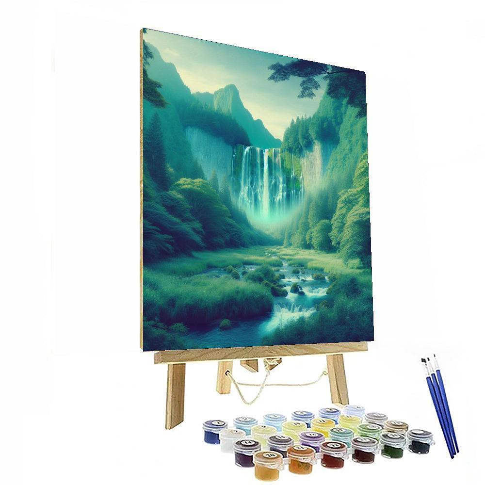 Mystical Waterfall Hideaway Painting By Numbers Kit