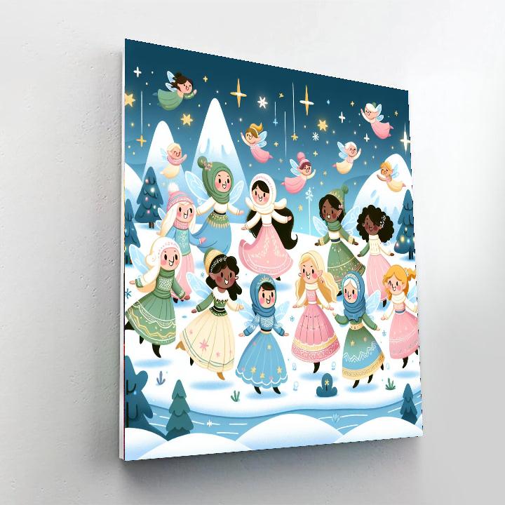 Magical Winter Fairies Painting Number Kit