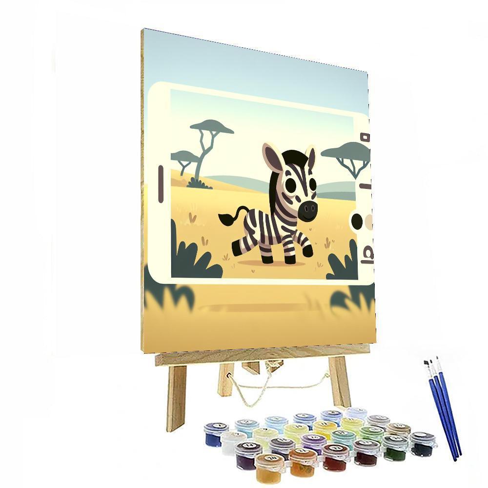Safari Zebra Stroll Painting Number Kit