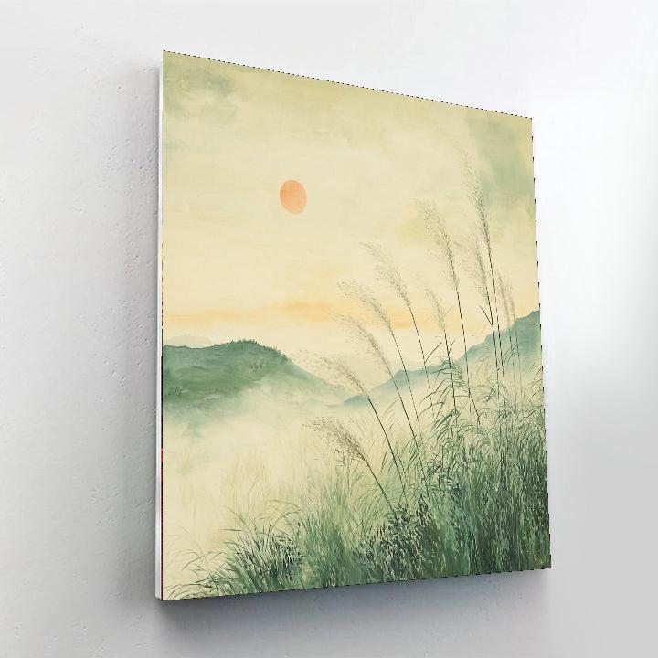 Zhao Mengfu Inspired Breezy Meadow Whispers  Paint By Color