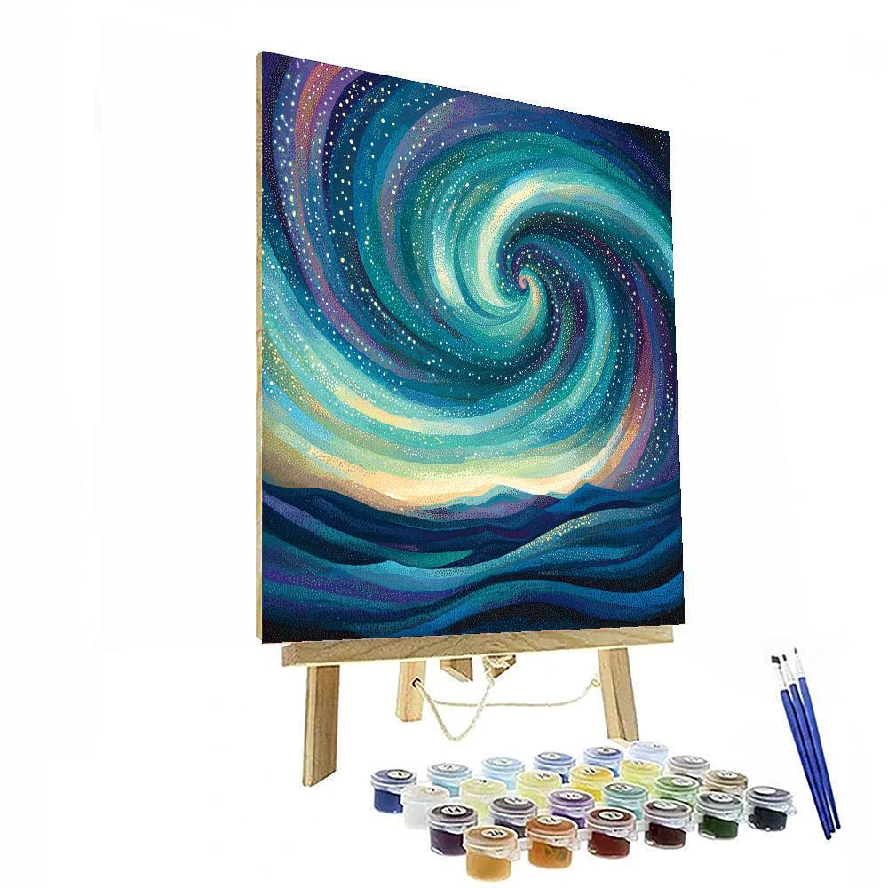 Georges Seurat Inspired Ethereal Aurora Tapestry  Paint By Numbers Art