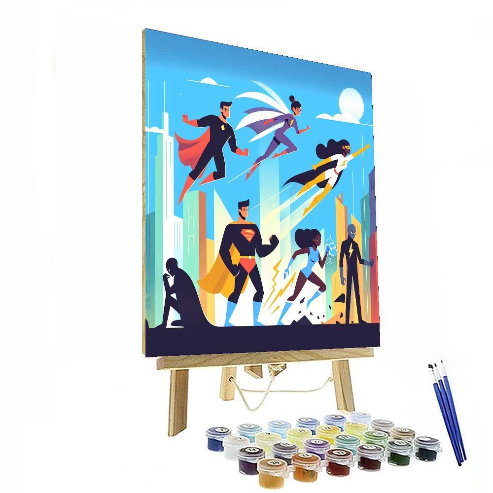 Heroic Superhero Team Numbered Painting Kits