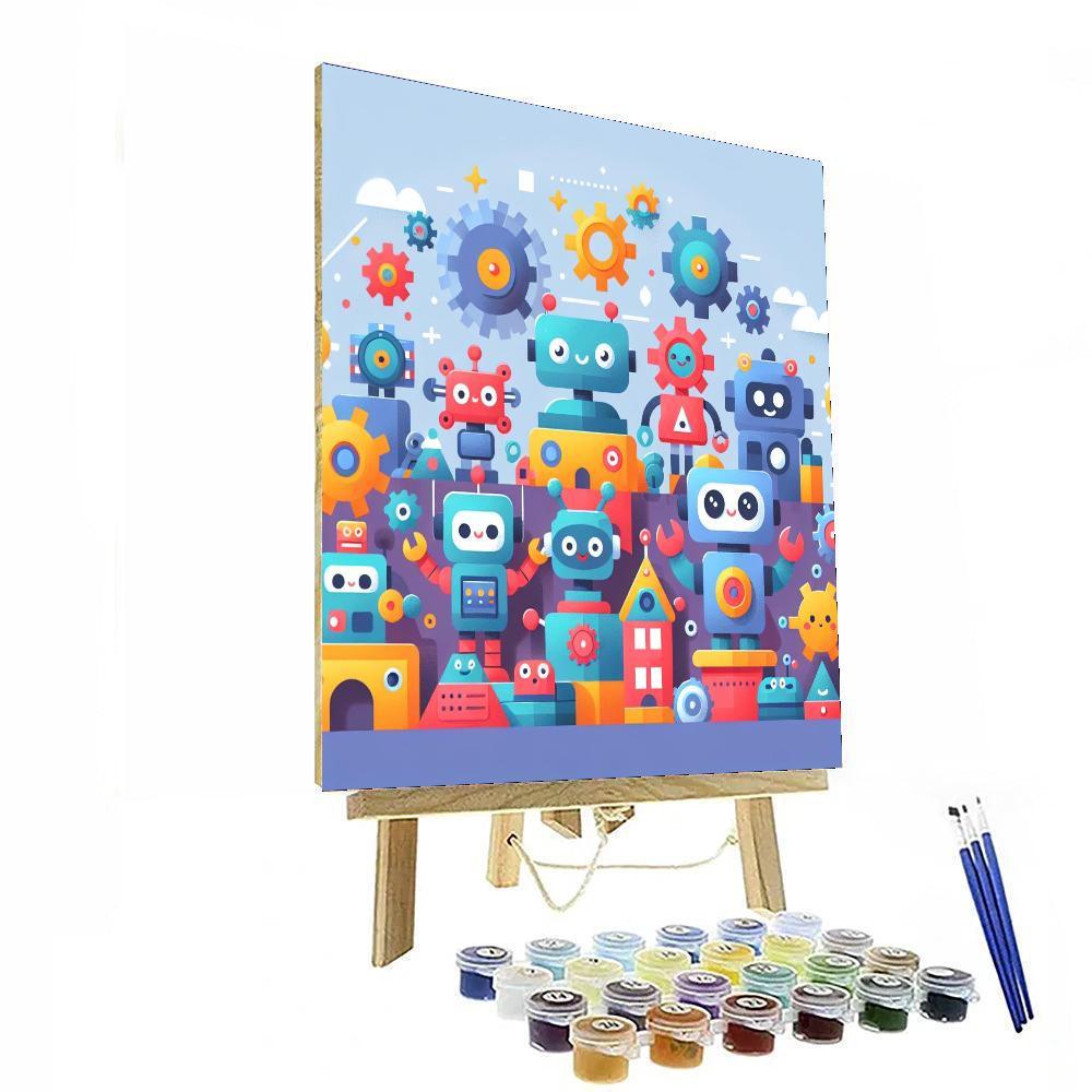 Playful Robot World DIY Paint By Numbers