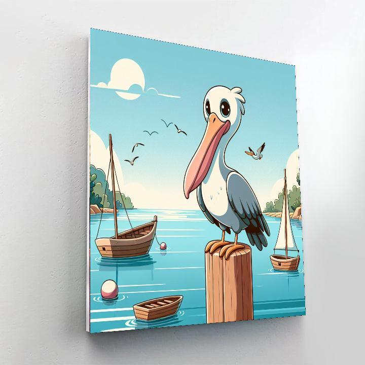 Peaceful Pelican's Harbor Haven Paint By Number