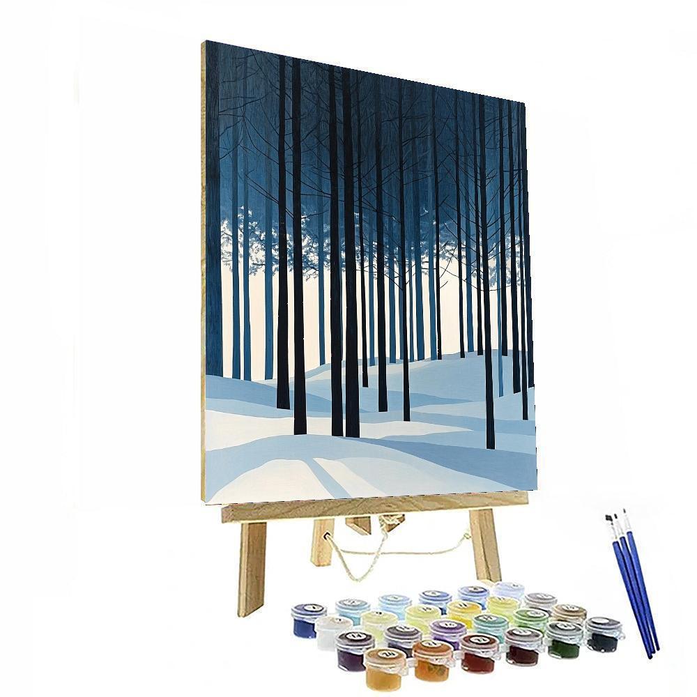 Ellsworth Kelly Inspired Tranquil Winter Woods  Paint By Numbers