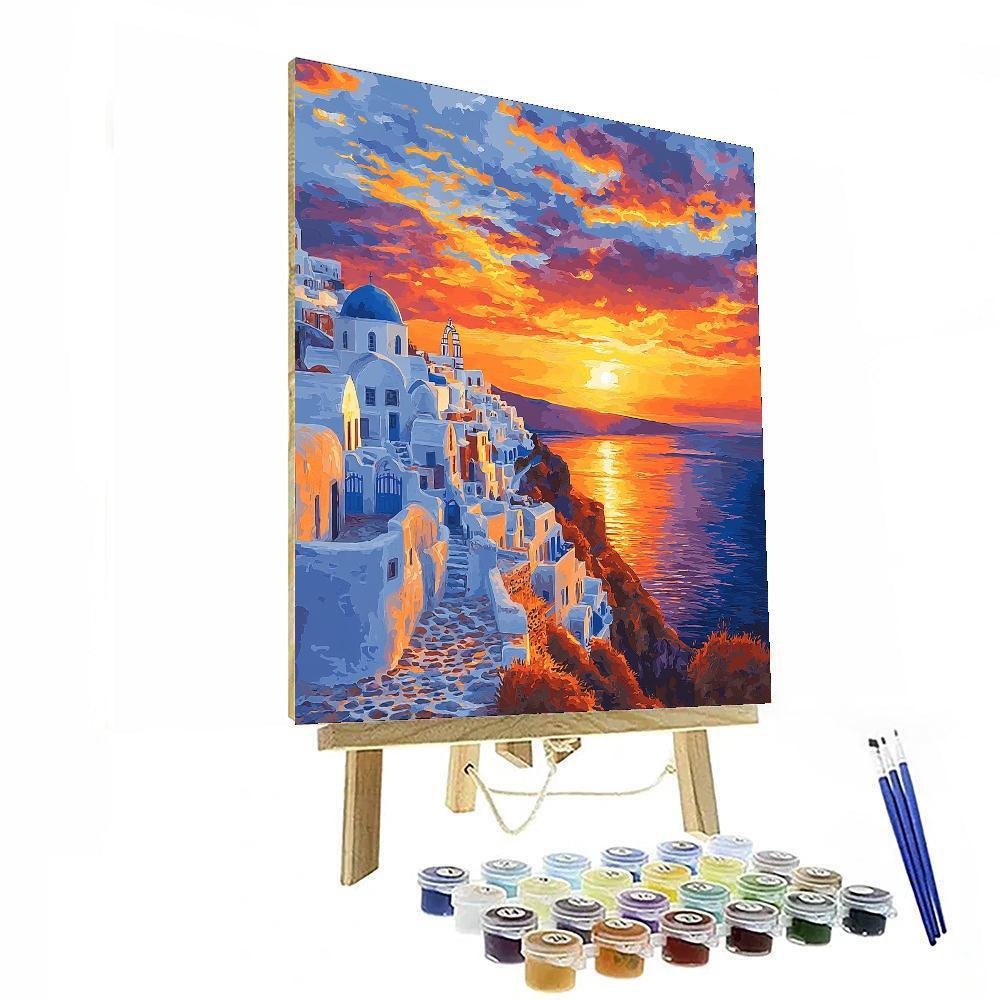 Santorini Sunset - Oia Paint By Numbers
