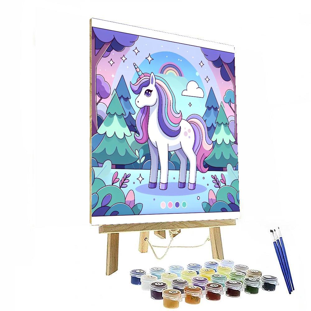 Enchanted Unicorn Woods Paint By Numbers