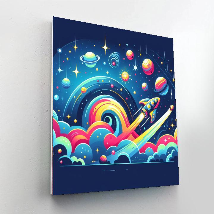 Space Adventure Galaxy Painting Number Kit