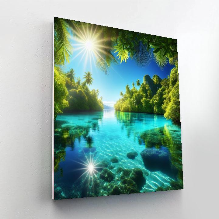 Tropical Lagoon Paint By Numbers Art