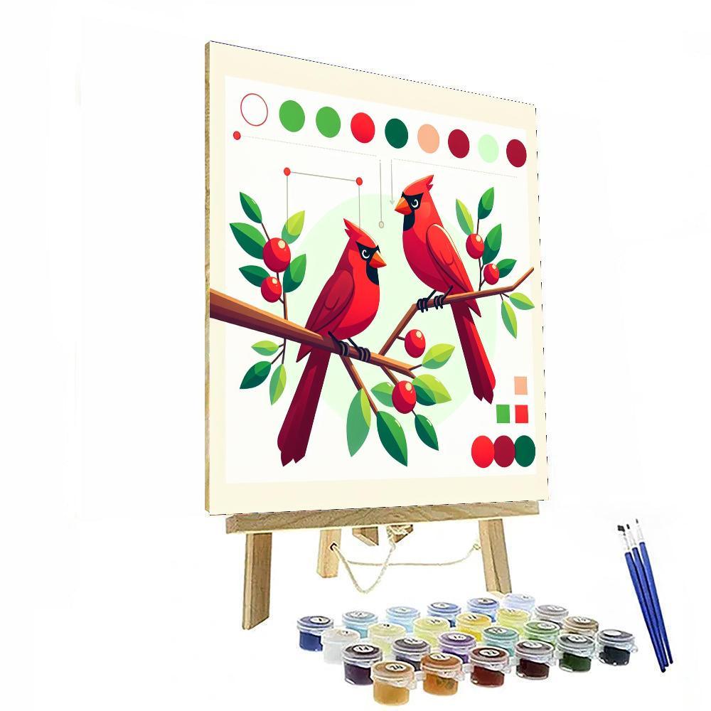 Chirping Cardinals Paint By Numbers Art