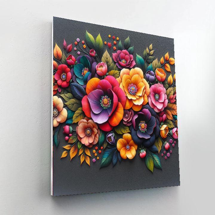 Exquisite Flower Explosion Numbered Painting Kits