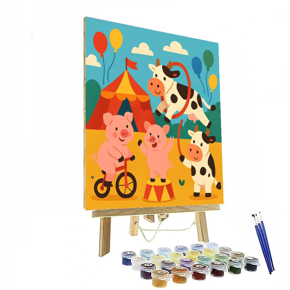 Farm Animal Circus DIY Paint By Numbers