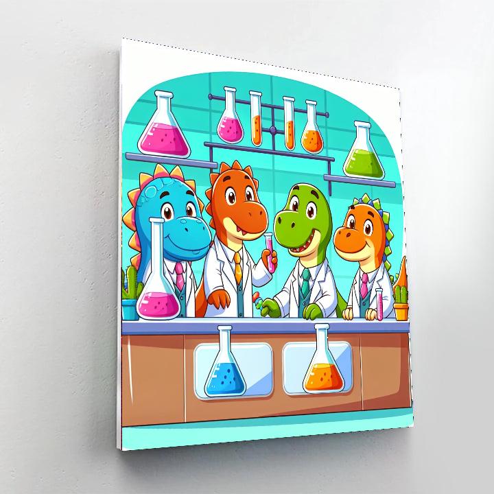 Dinosaur Scientist Lab Paint By Numbers Art