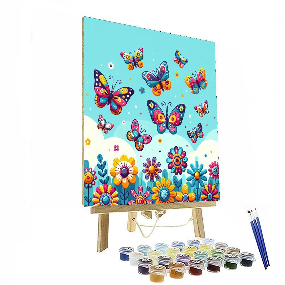 Rainbow Butterflies Paint By Color