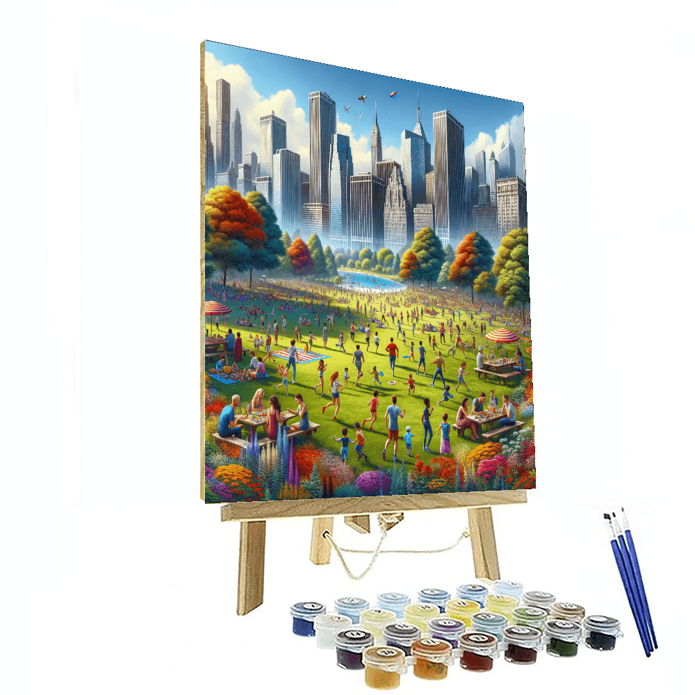 Charming City Park - DIY Painting By Numbers Kit