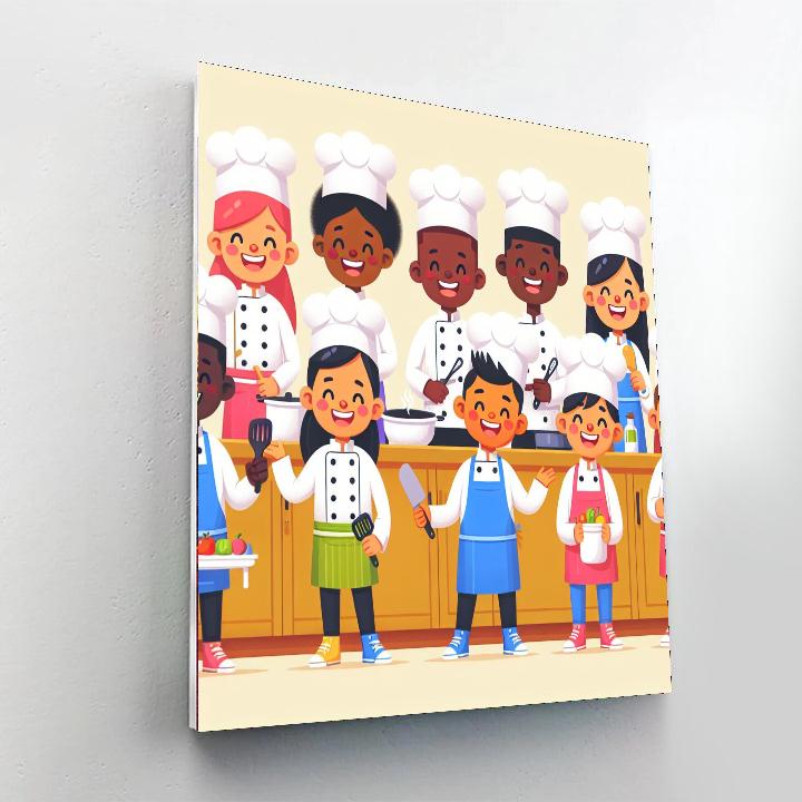 Celebratory Chefs In The Kitchen Painting Number Kit