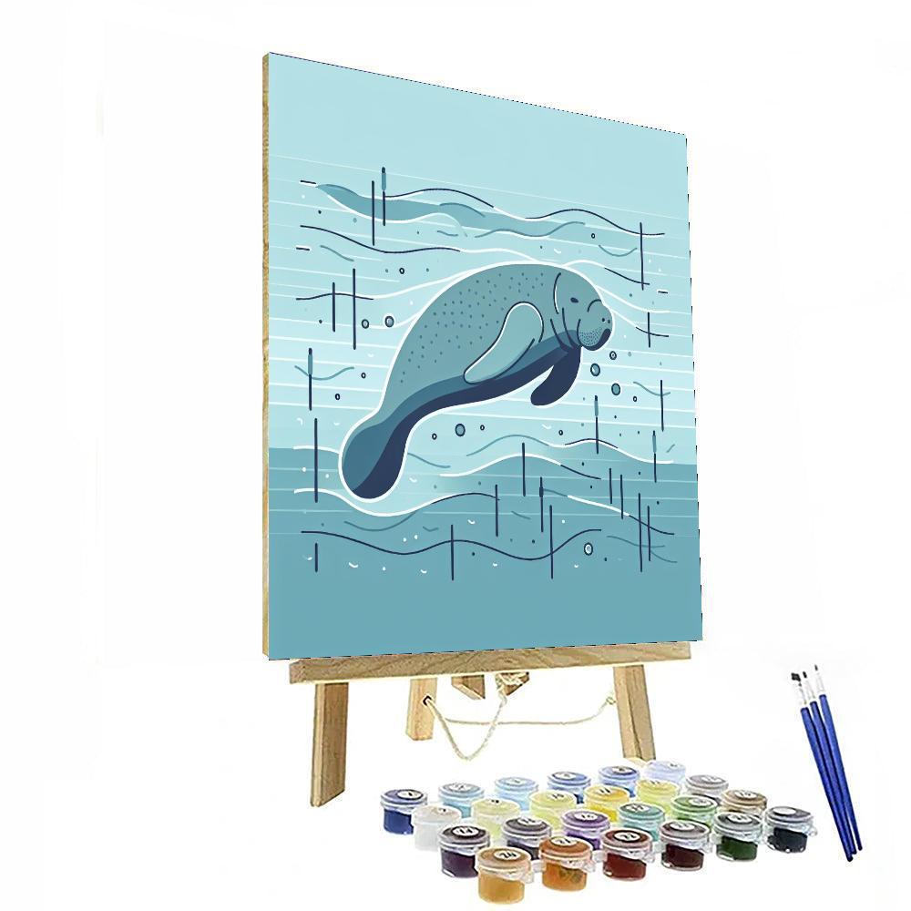 Merry Manatee Paint By Numbers Art