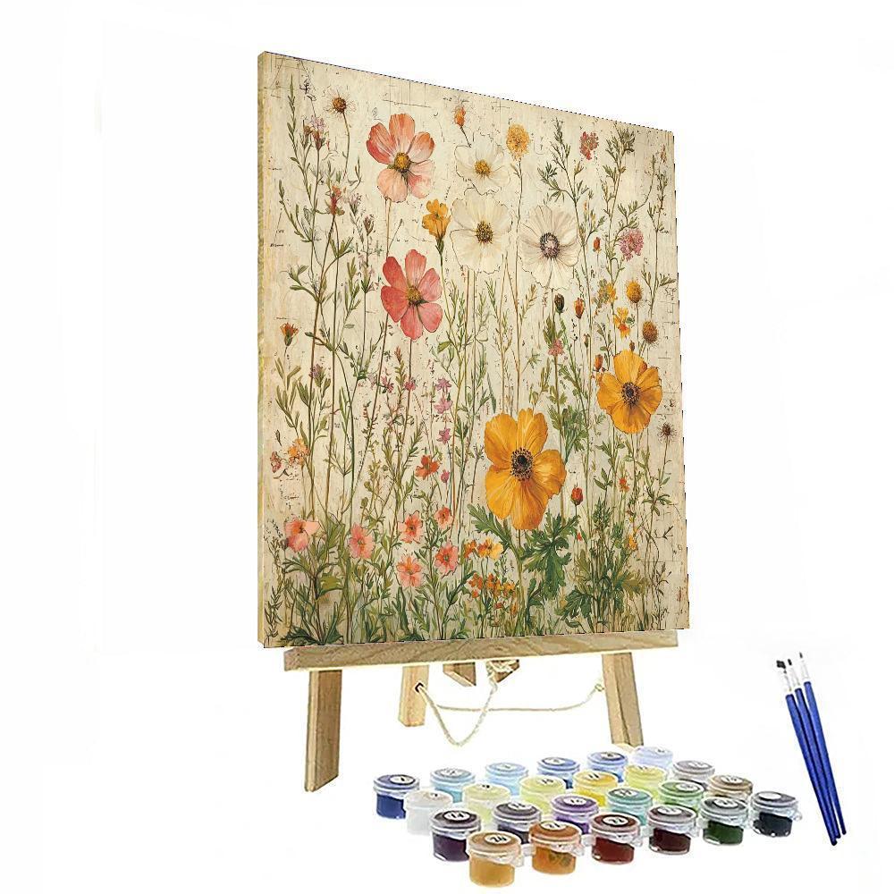 Leonardo Da Vinci Inspired Whispering Blooms Symphony  Numbered Painting Kits