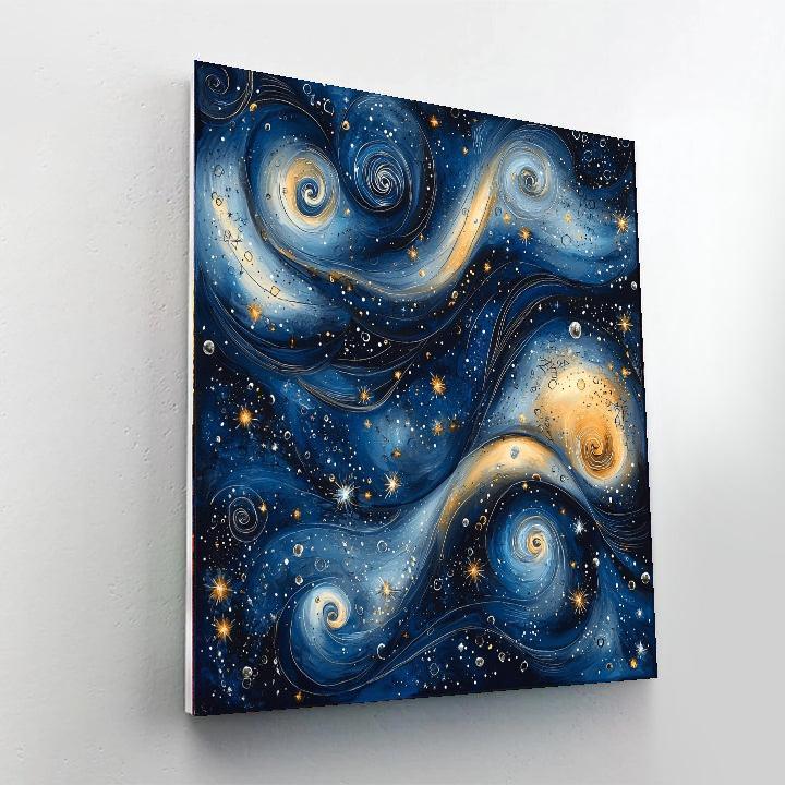 Leonardo Da Vinci Inspired Cosmic Breeze Reverie  DIY Paint By Numbers