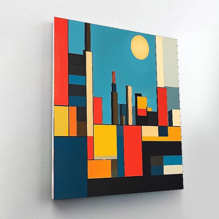 Piet Mondrian Inspired Modern Cityscape In Mondrian  DIY Paint By Numbers