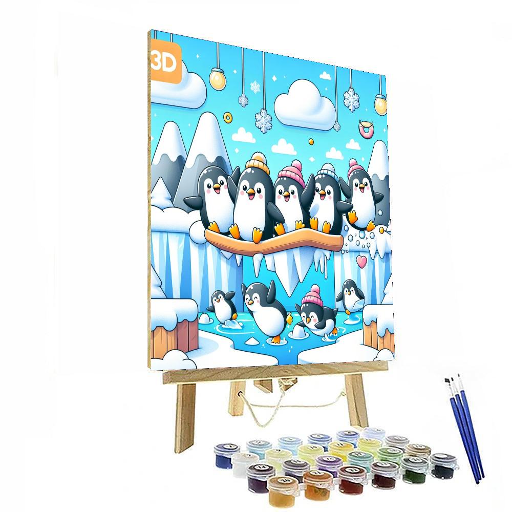 Artic Penguins At Play Paint By Numbers