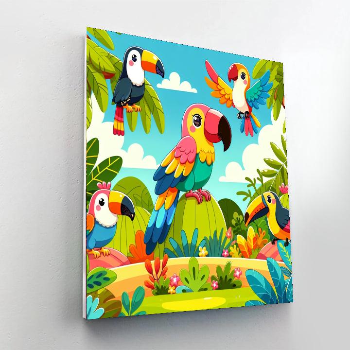 Tropical Birds Paradise Paint By Numbers Art