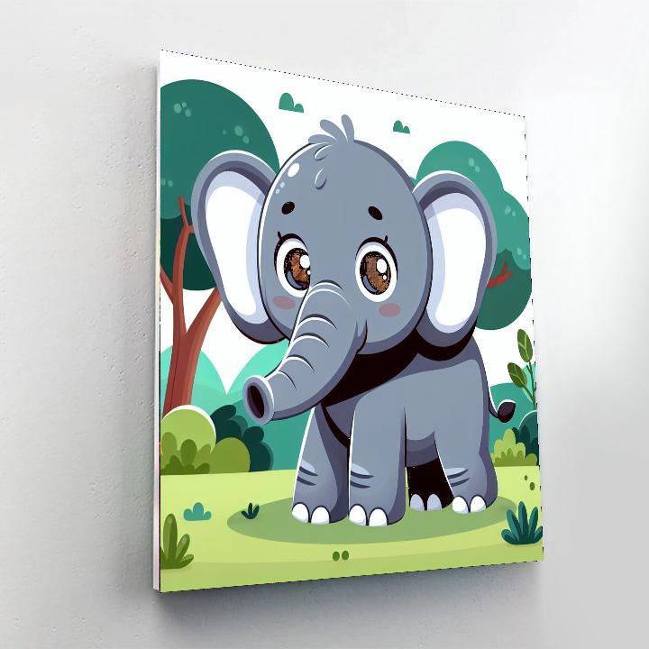 Majestic Jungle Elephant Paint By Color