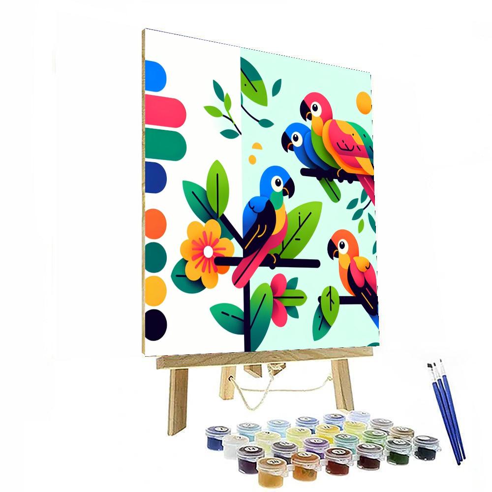 Petite Parrots Numbered Painting Kits