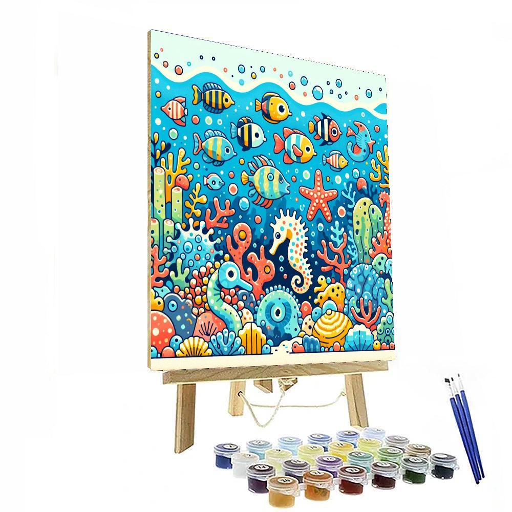 Underwater Coral Reef Discovery Painting Number Kit