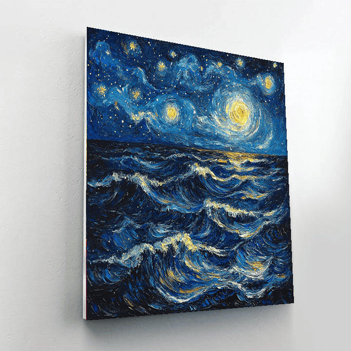 Vincent Van Gogh Inspired Starry Ocean  Paint By Numbers Art