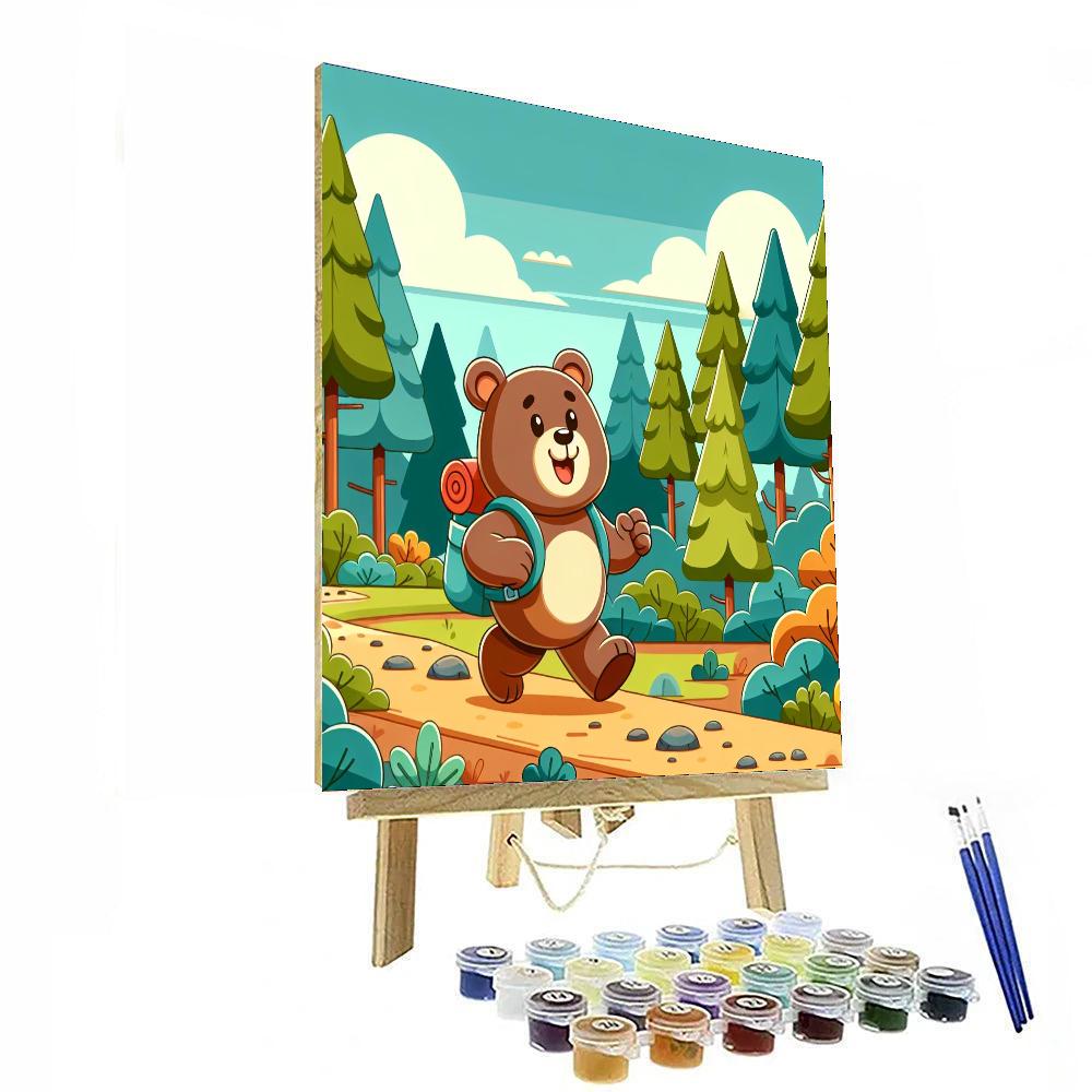 Hiking Bear Paint By Number