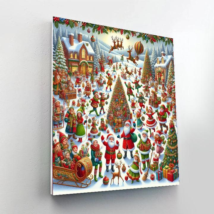 Whimsical Holiday Wonderland Numbered Painting Kits