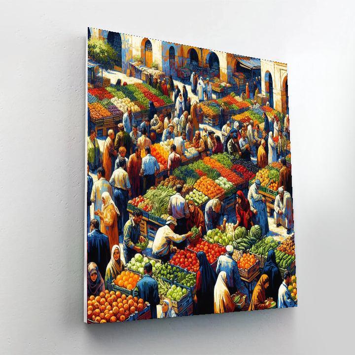 Mediterranean Market Morning Number Painting