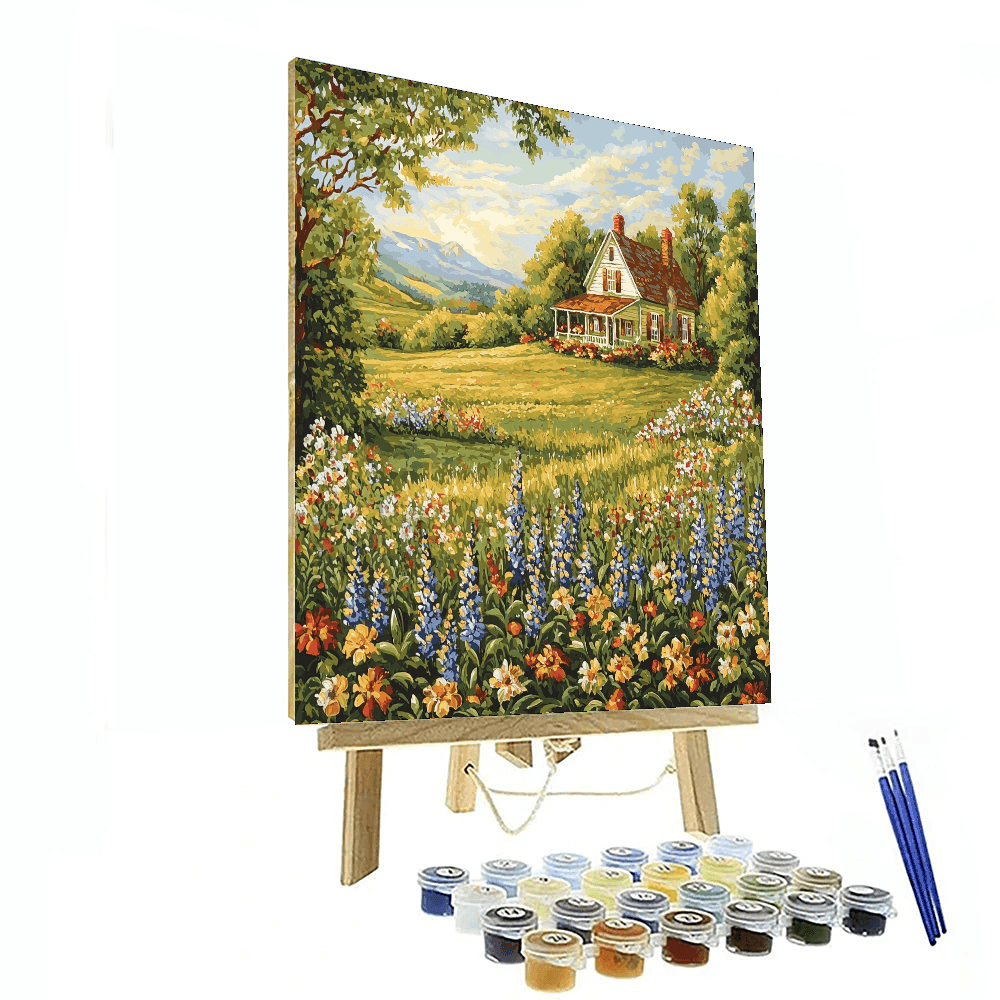 Grant Wood Inspired Charming Farmstead  Paint By Numbers Art