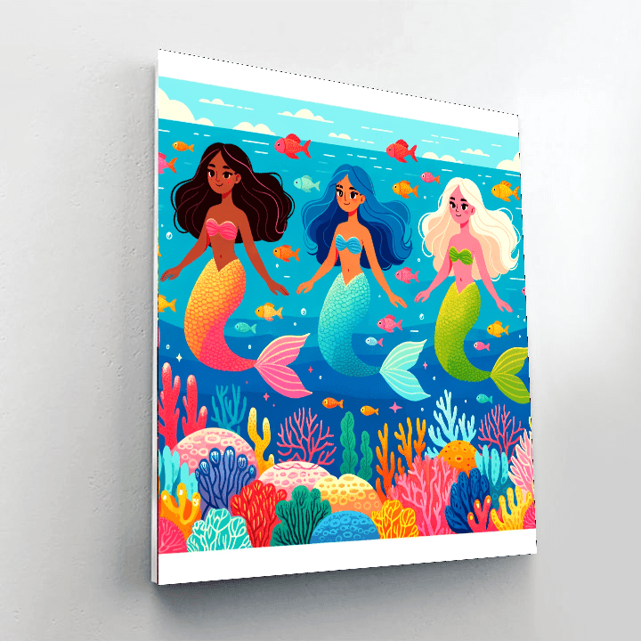 Dreamy Mermaid Cove DIY Paint By Numbers