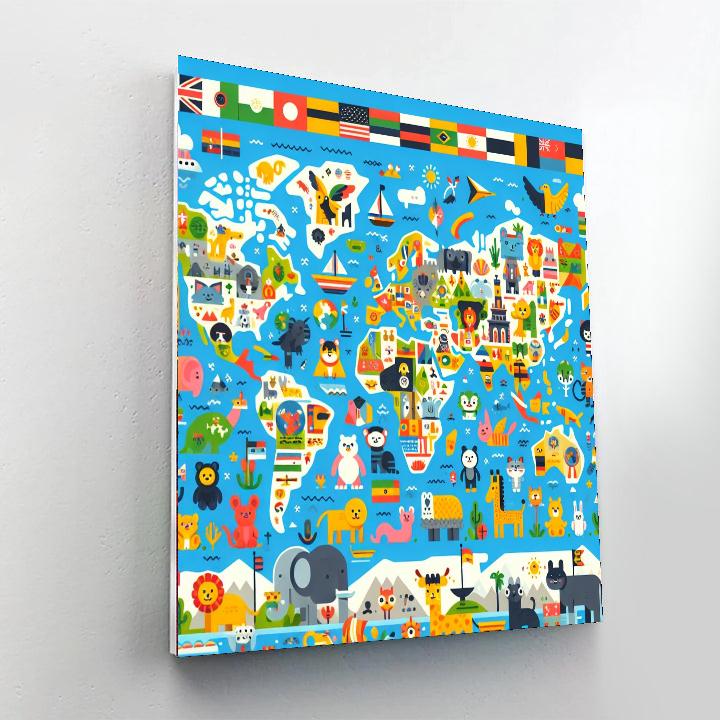 Wonderful World Map Paint By Number